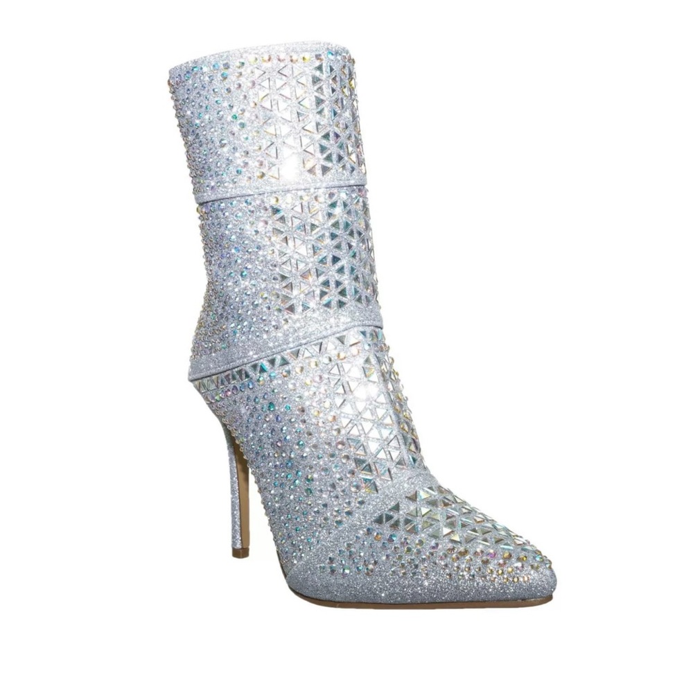 Event99 Rhinestone Crystal Metallic Glitter Boots